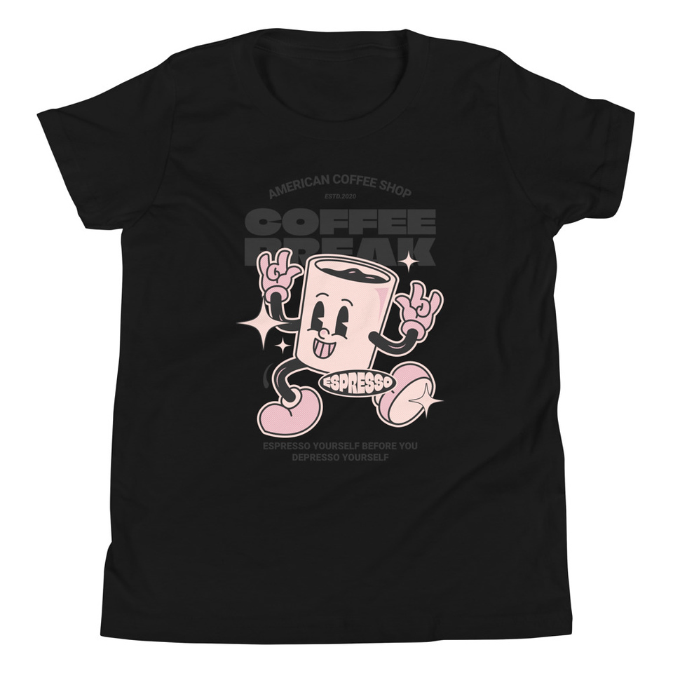 Coffee Break Mascot Youth Staple Tee