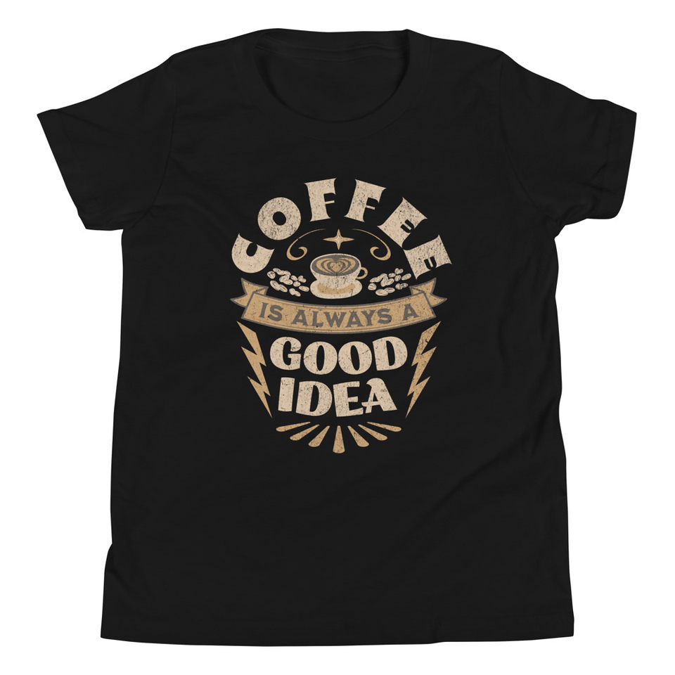 Coffee is always a good idea - Lightning Bolt Youth Staple Tee