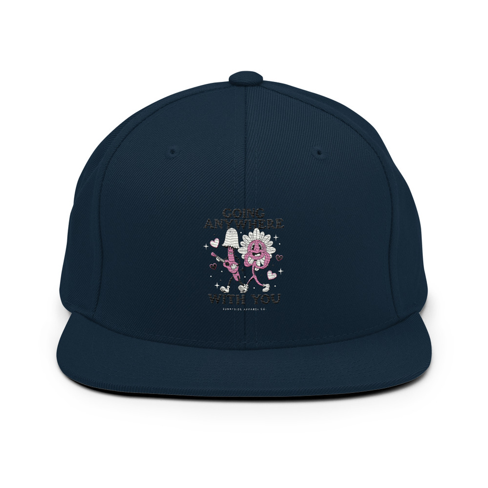 Anywhere With You - Typographic Cartoon Streetwear Classic Snapback