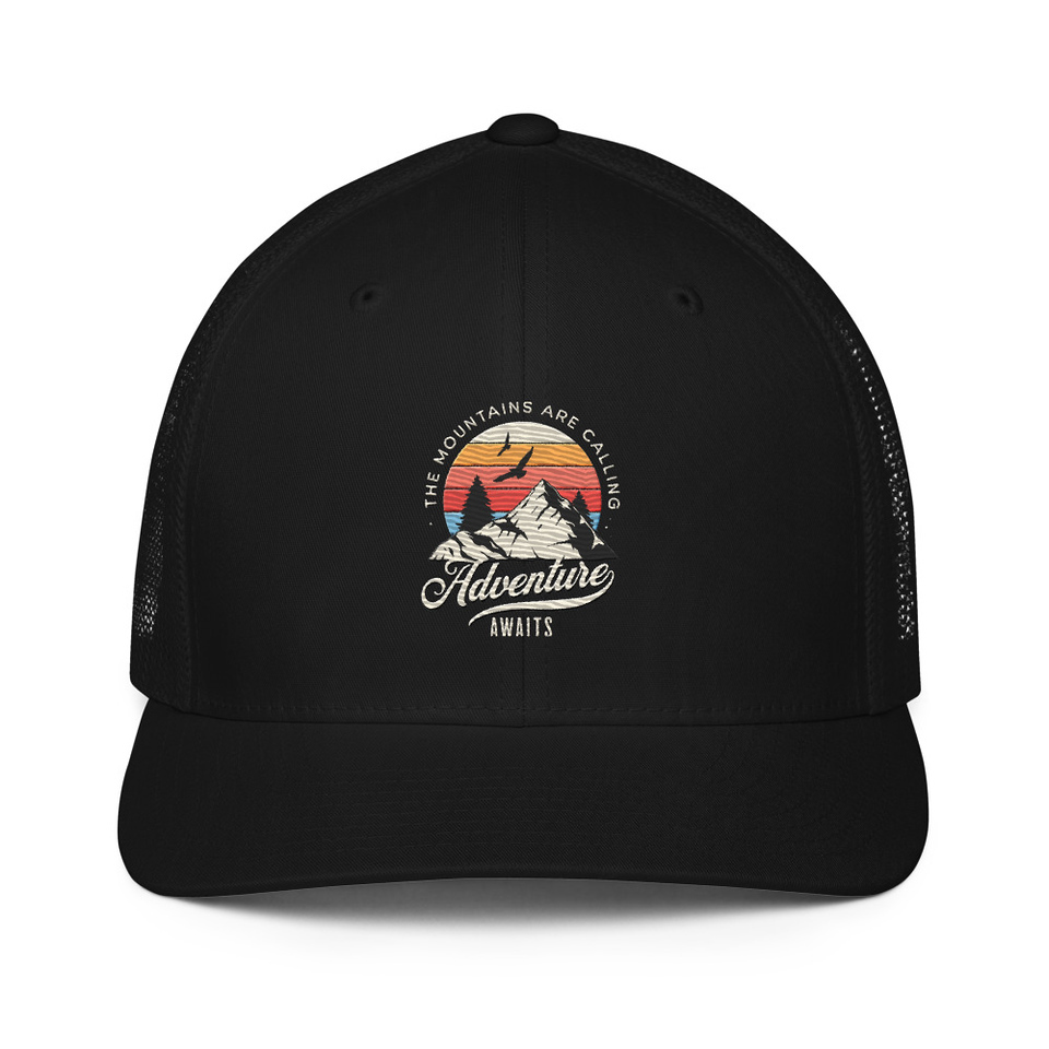 Adventure Await - Wilderness Camping Closed-Back Trucker Cap