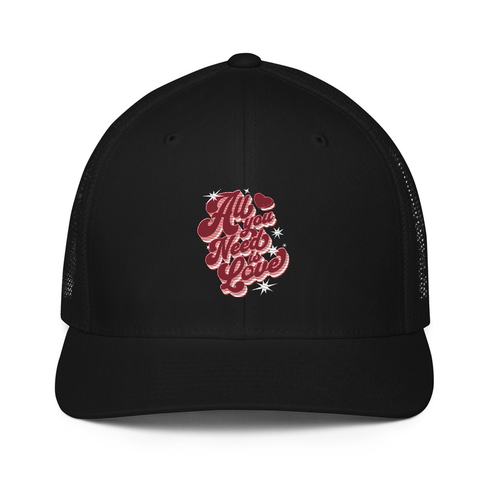 All You Need is Love - Retro Valentines Day Closed-Back Trucker Cap