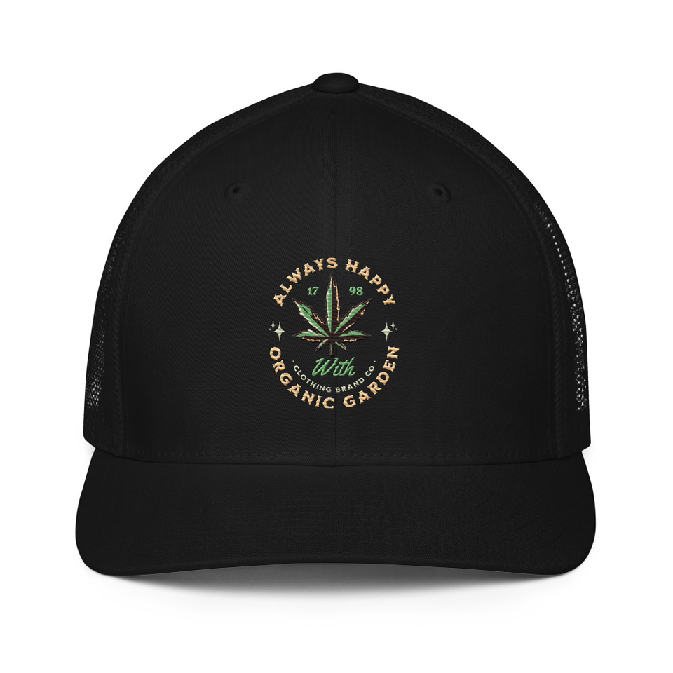 Always Happy - Cannabis Closed-Back Trucker Cap
