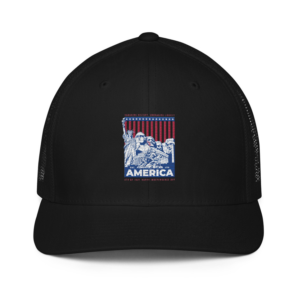 AMERICA (2) Closed-Back Trucker Cap