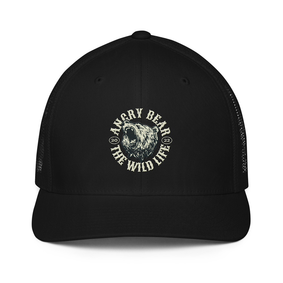 Angry Bear - Wild Life Animal Closed-Back Trucker Cap
