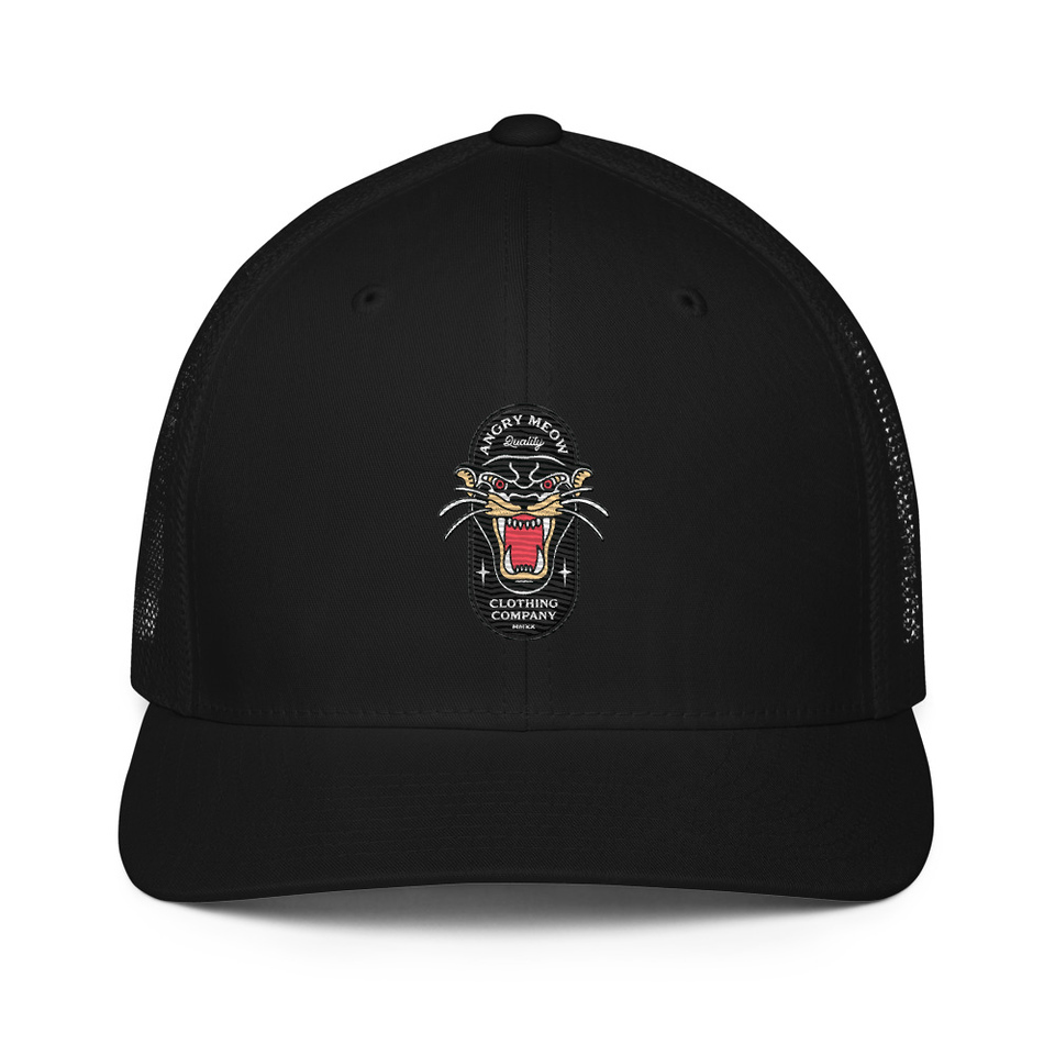 Angry Meow Clothing Company - Panther Closed-Back Trucker Cap