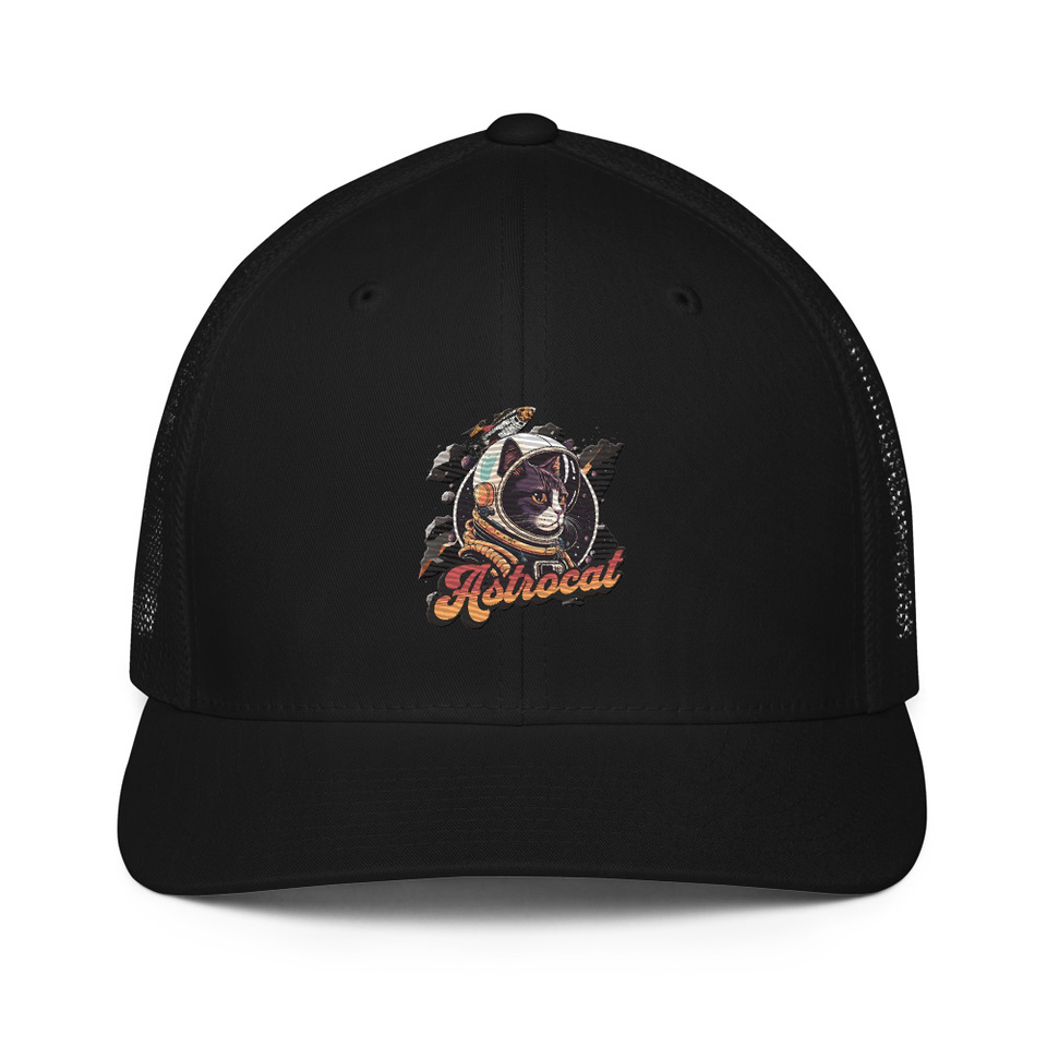 Astrocat - Retro graphic Closed-Back Trucker Cap