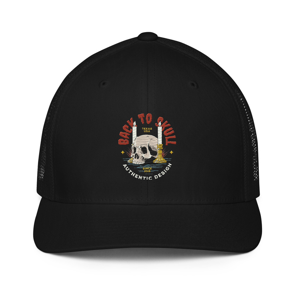 Back to Skull - Authenthic Design  Closed-Back Trucker Cap