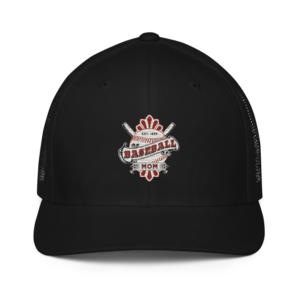 Baseball Mom Closed-Back Trucker Cap