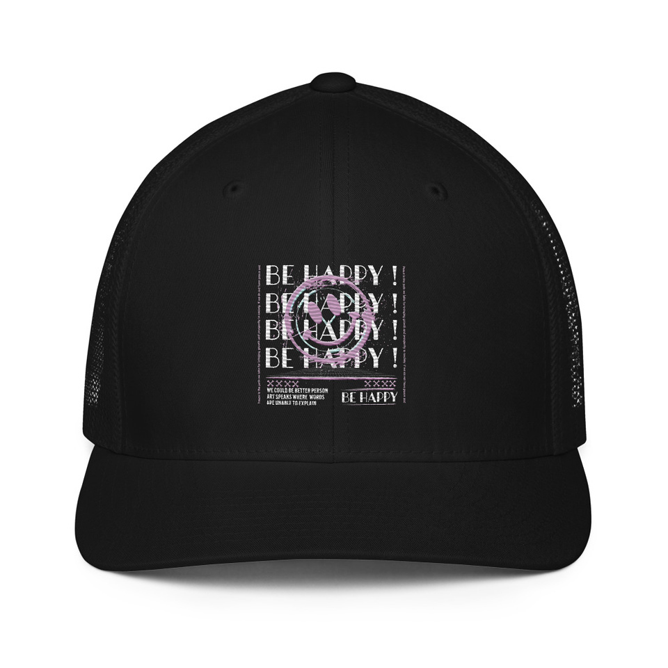Be Happy ! Closed-Back Trucker Cap