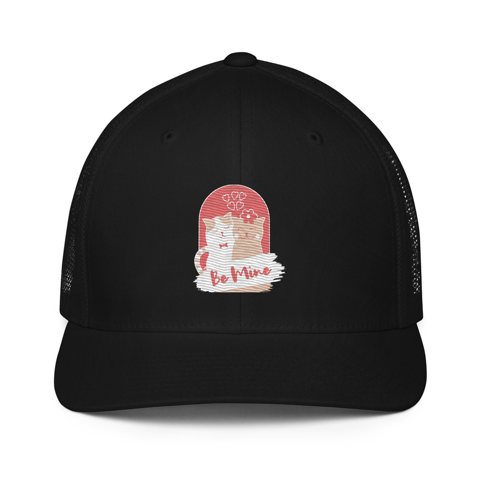 Be Mine - Cute Cat Couple Closed-Back Trucker Cap