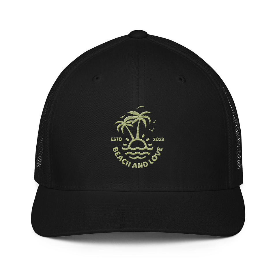 Beach and Love Closed-Back Trucker Cap