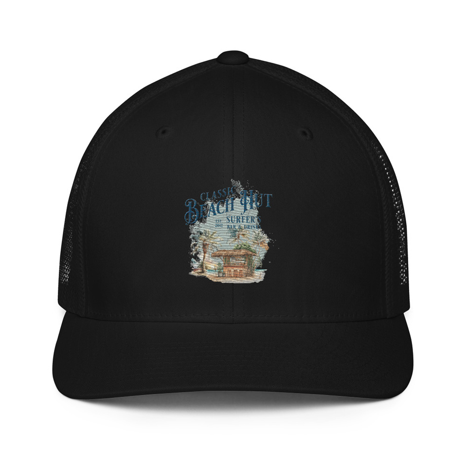 Beach Hut Closed-Back Trucker Cap
