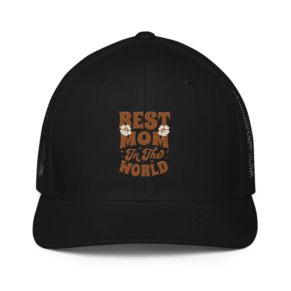 Best Mom in the World - Flowers Closed-Back Trucker Cap