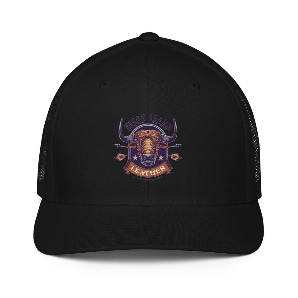 Bison Brand Leather - Animal Closed-Back Trucker Cap