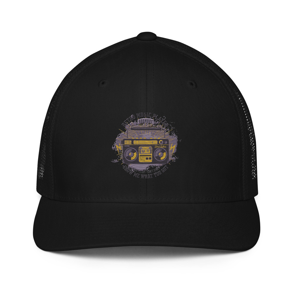 Boombox Music Player - Retro Closed-Back Trucker Cap