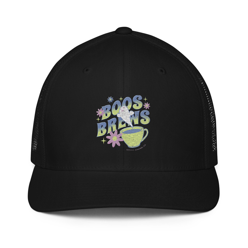 Boos + Brews - Halloween Closed-Back Trucker Cap