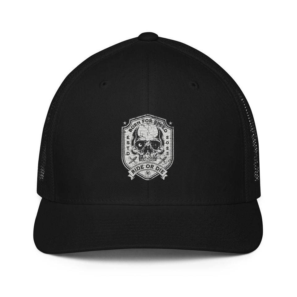 BORN FOR SPEED RIDE OR DIE Closed-Back Trucker Cap
