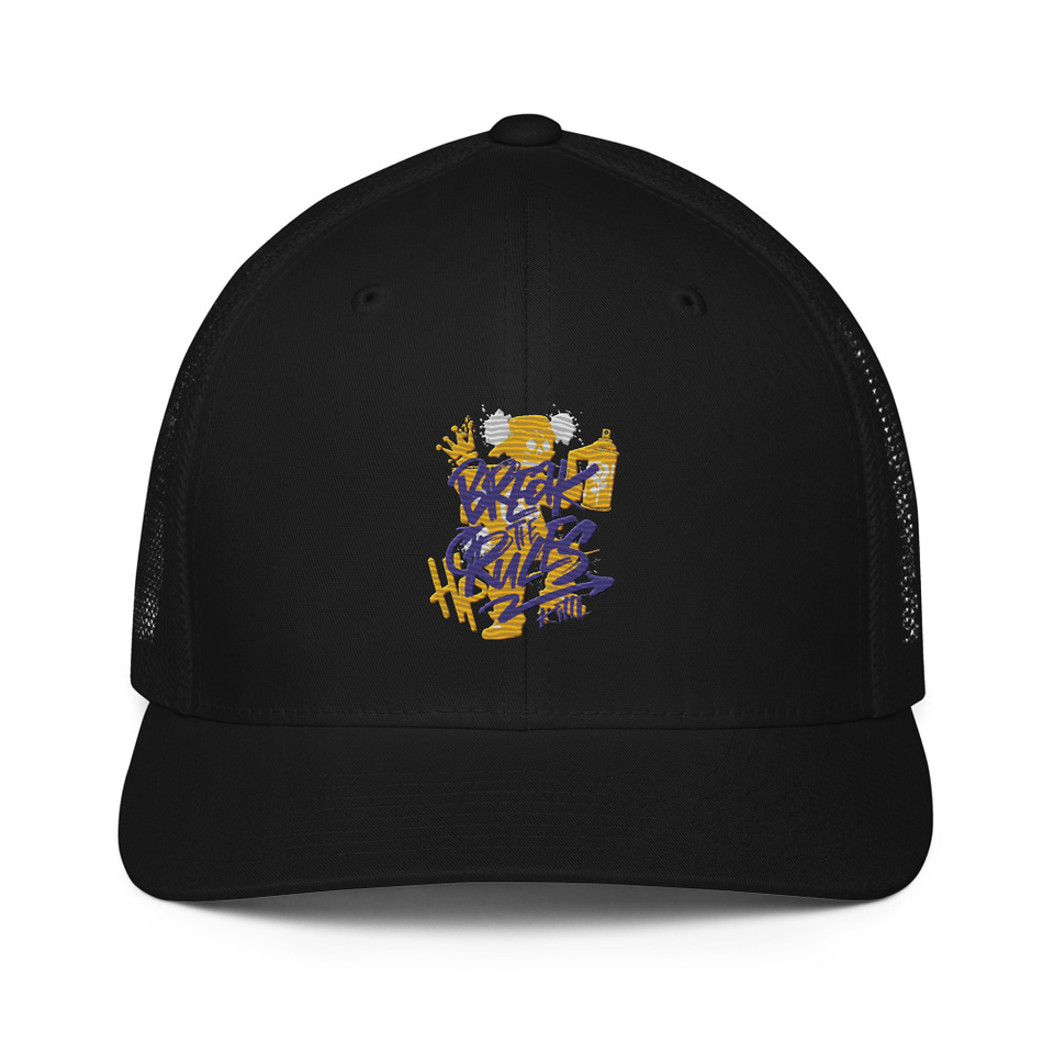 Break the Rules Graffiti - Spray Paint Closed-Back Trucker Cap