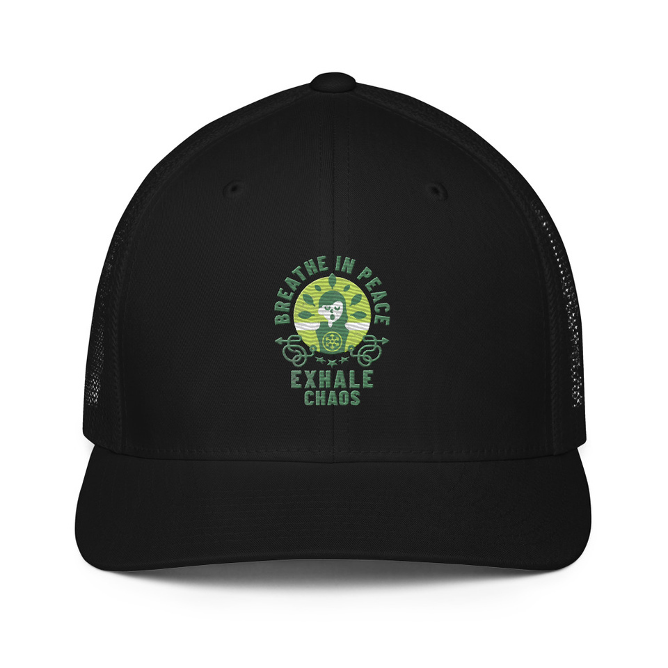 Breathe in peace, exhale chaos Closed-Back Trucker Cap