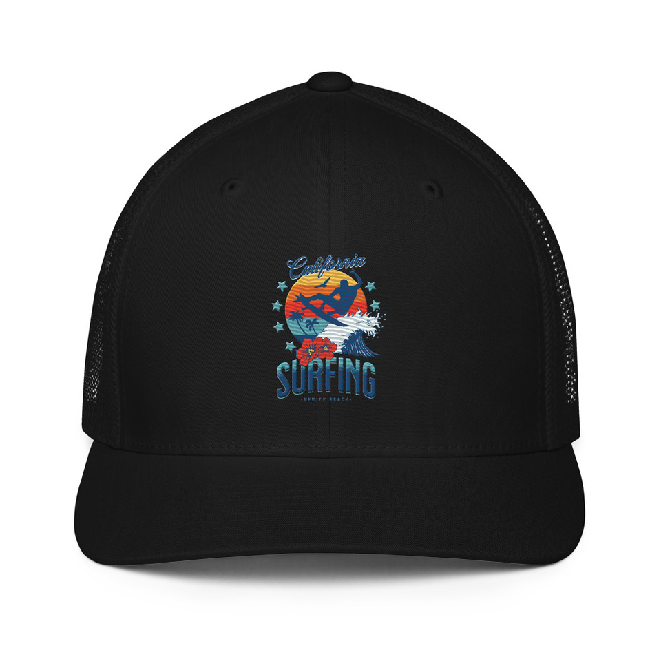 California Surfing - Palm Beach Closed-Back Trucker Cap