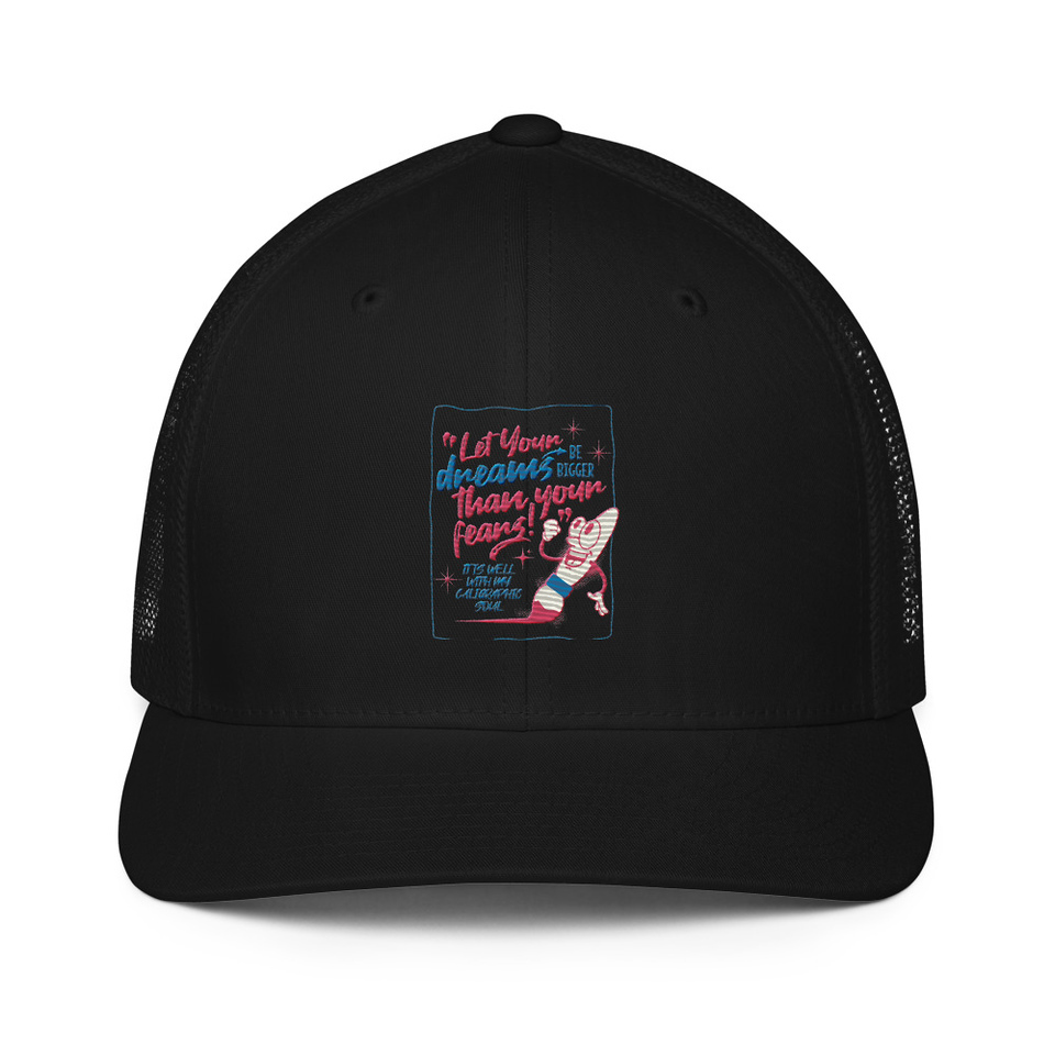 Calligraphic Soul Closed-Back Trucker Cap