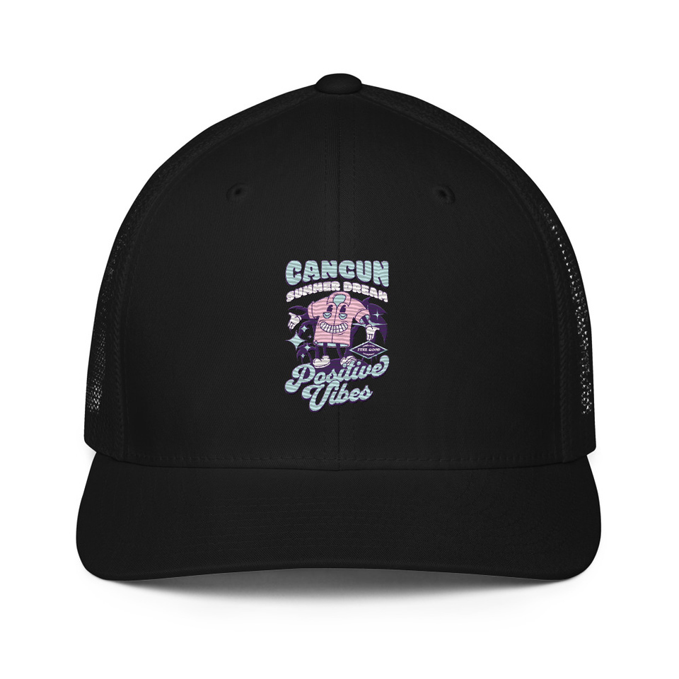 Cancun Positive Vibes Closed-Back Trucker Cap