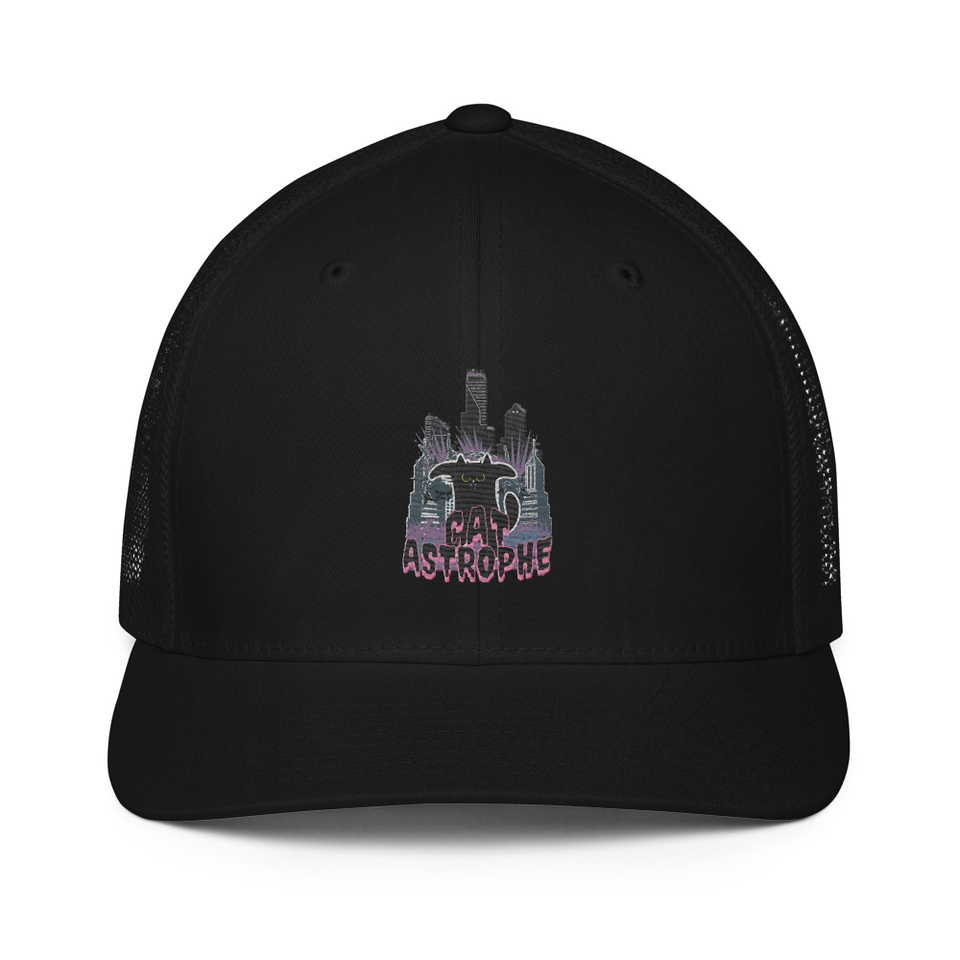 cat-astrophe Closed-Back Trucker Cap