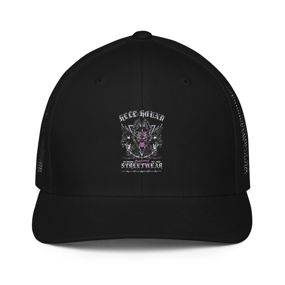 Cerberus Hell Hound Streetwear - Dark Aesthetic Closed-Back Trucker Cap