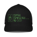 Coffee Completes Me - Neon Heart Closed-Back Trucker Cap