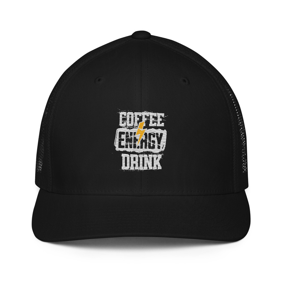 Coffee Energy Drink - Grunge Bolt Closed-Back Trucker Cap