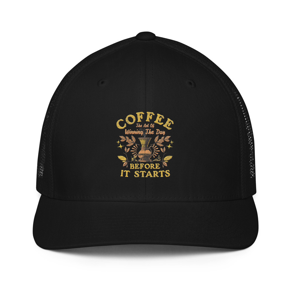 Coffee, The art of Winning The Day Closed-Back Trucker Cap