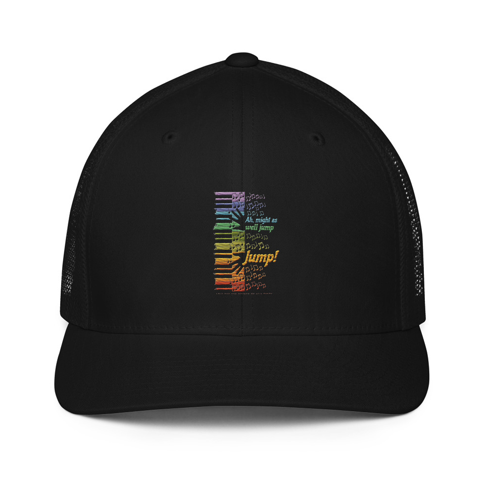 Colorful Retro Keyboard Closed-Back Trucker Cap