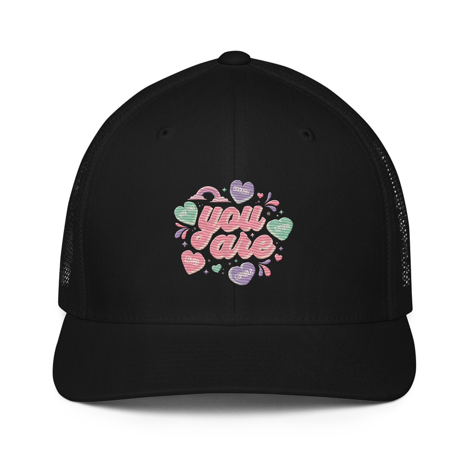 Colorful Self Love Affirmation - Heart Closed-Back Trucker Cap