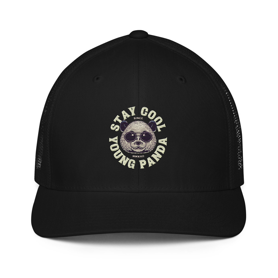 Cool Panda with Sunglasses -  Closed-Back Trucker Cap
