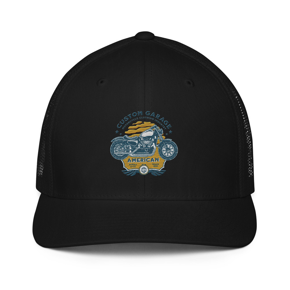 Custom Garage - Motorcycle Closed-Back Trucker Cap