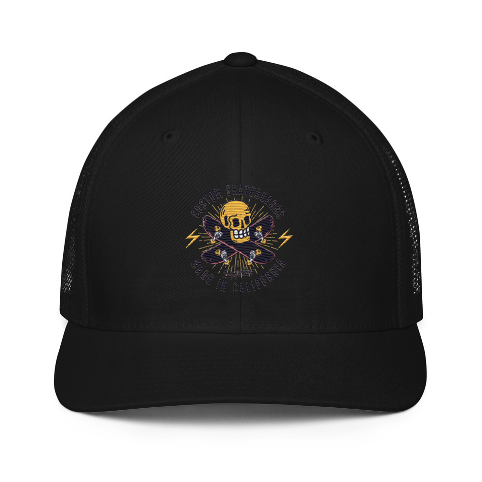 Custom Skateboards - Skull Closed-Back Trucker Cap