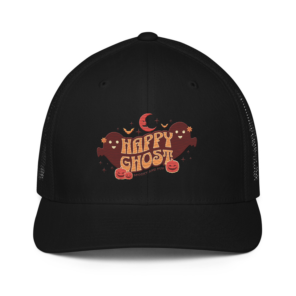Cute Happy Ghost Closed-Back Trucker Cap