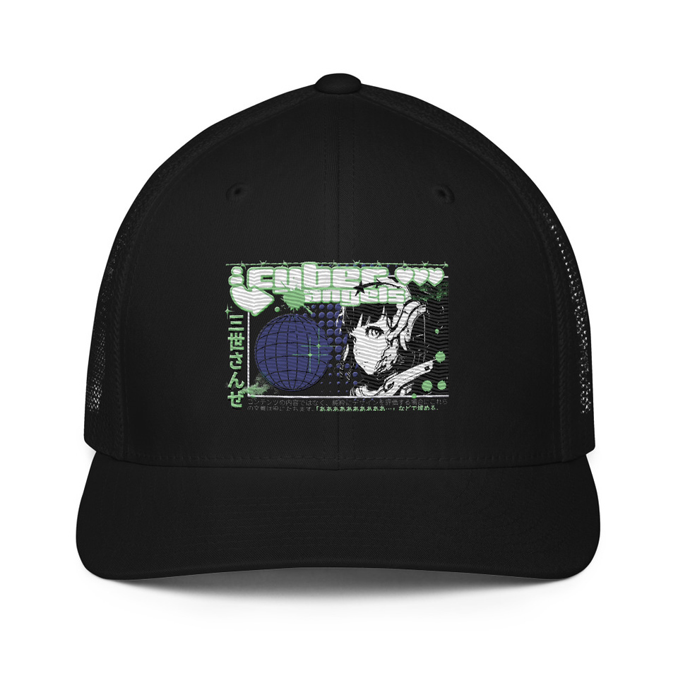 Cyber Angels - Y2k Girl Anime Closed-Back Trucker Cap