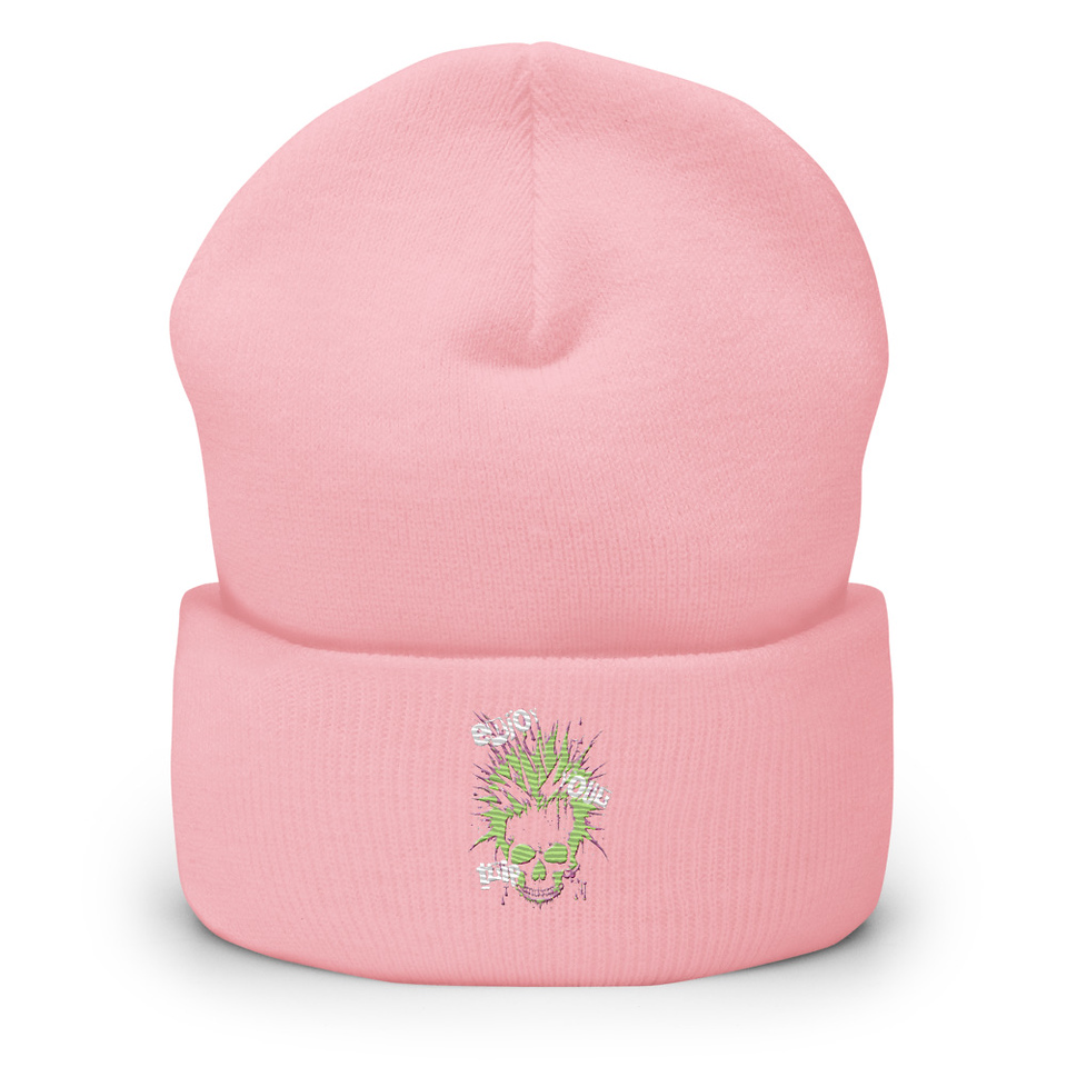 'Enjoy Your Trip' Punk Skull Cuffed Beanie