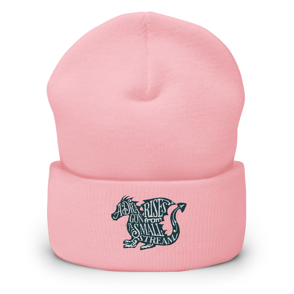 A Dragon Rises - Typographic Lettering Cuffed Beanie