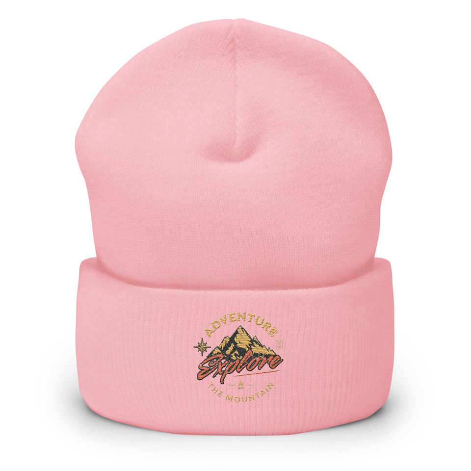 Adventure Explore The Mountain Cuffed Beanie