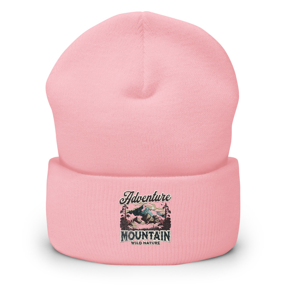 Adventure Mountain Wild Nature Cuffed Beanie