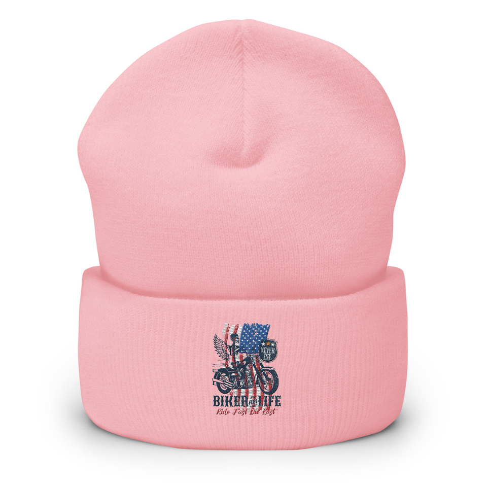 American Biker for Life Cuffed Beanie