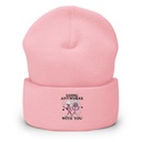 Anywhere With You - Typographic Cartoon Streetwear Cuffed Beanie
