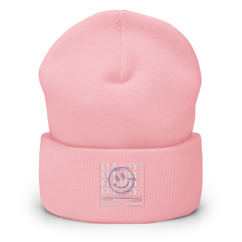 Be Happy ! Cuffed Beanie
