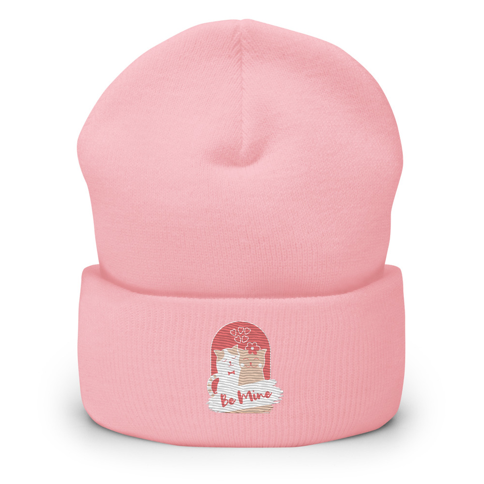 Be Mine - Cute Cat Couple Cuffed Beanie