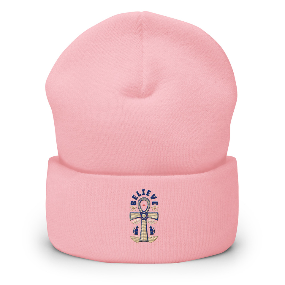 Believe  - Faith Symbol Cuffed Beanie