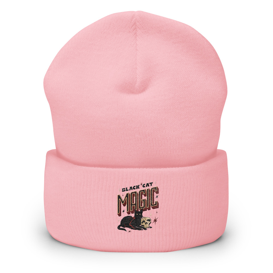 Black Cat Magic Cuffed Beanie