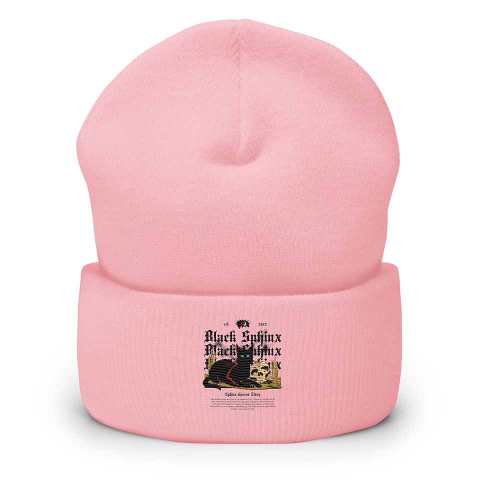 Black Sphinx Cuffed Beanie