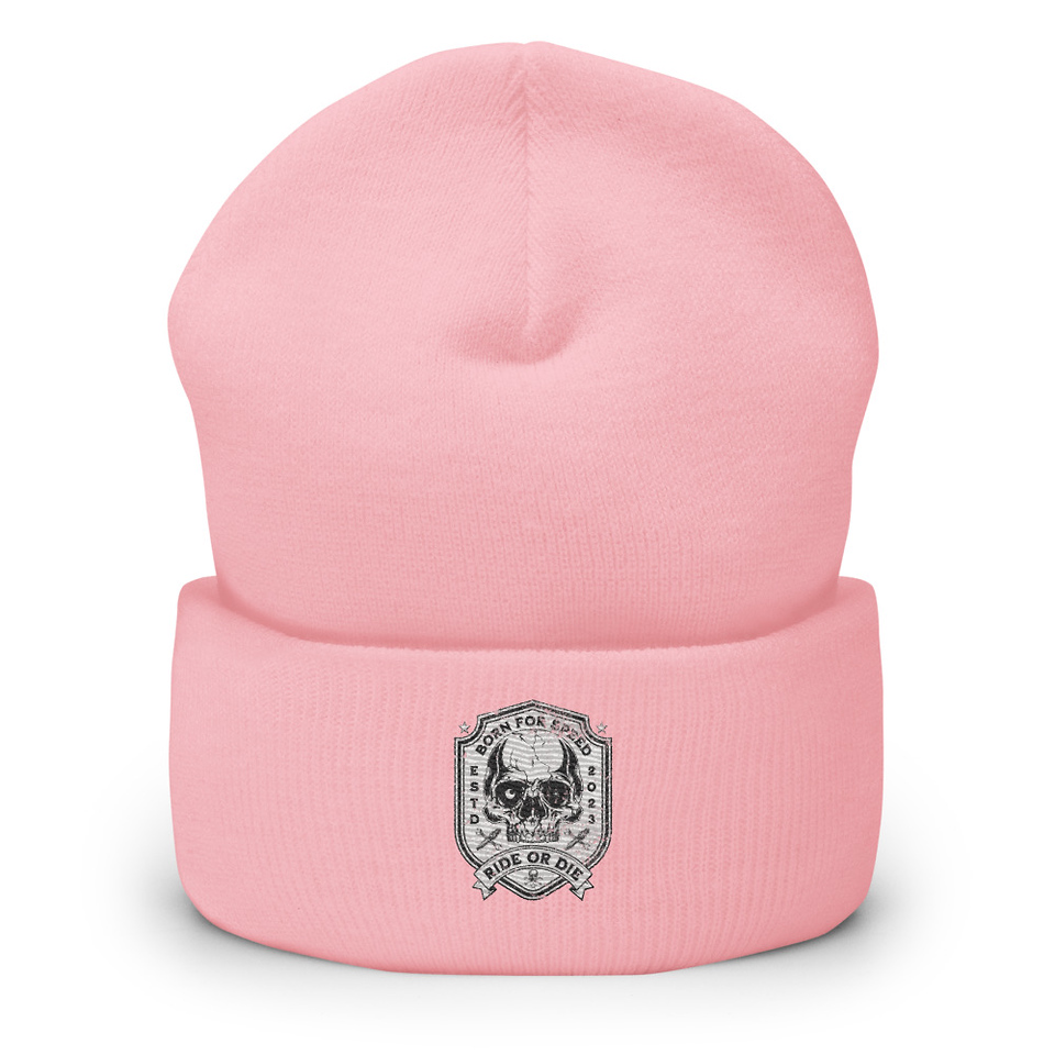 BORN FOR SPEED RIDE OR DIE Cuffed Beanie